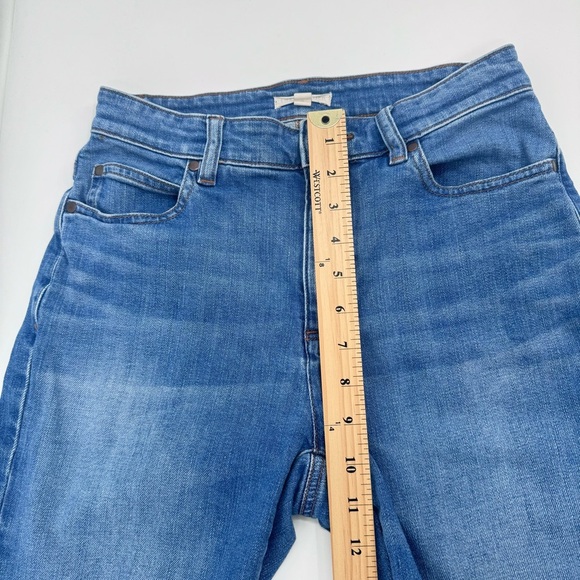Eileen Fisher Jeans Women 0 Blue Mom Mid Rise Organic Denim Stretch Comfy Ankle - Picture 10 of 12